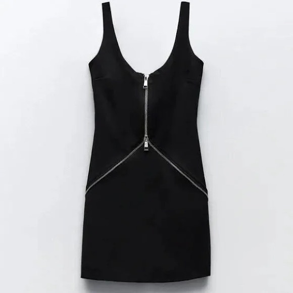 NEW‼️ ZARA ZIPPER BLACK MINI DRESS - Picture 6 of 10